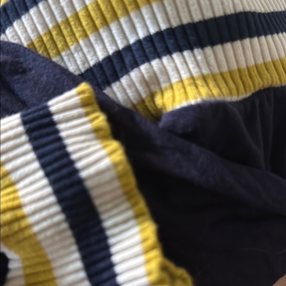 Anthropologie Navy Top with Striped Hem - Picture 3 of 3